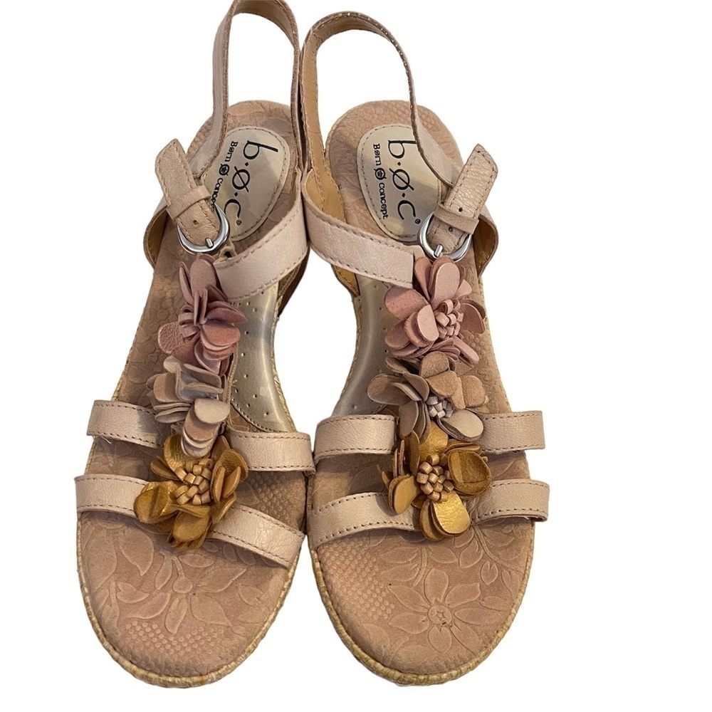 B.O.C. Born Concepts Leather Wedge Sandals - Picture 2 of 7